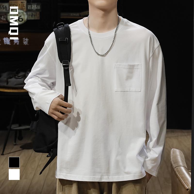 メンズ ロンT 無地 シンプル 春 厚手 綿 長袖 Tシャツ メンズ ゆったり 大きめサイズ 春秋 メンズ 綿 シャツ 高汎性 着回し ヘビロテ