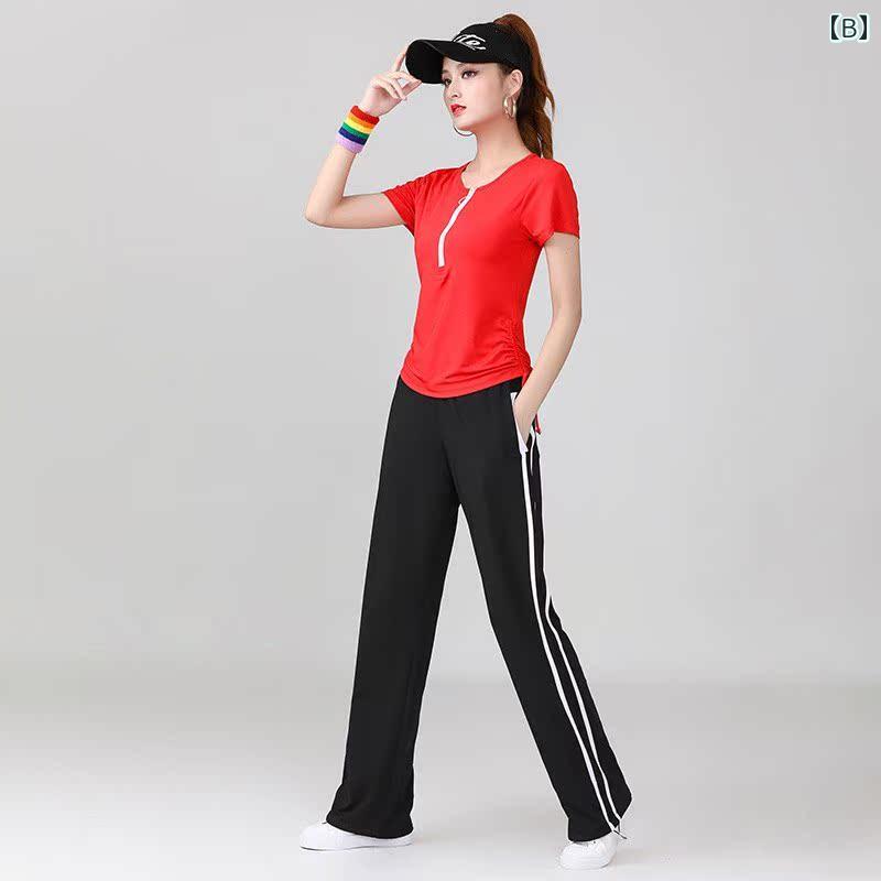 ダンス ウェア レディース スクエアダンス スポーツ スーツ 半袖 夏服 大きめサイ...