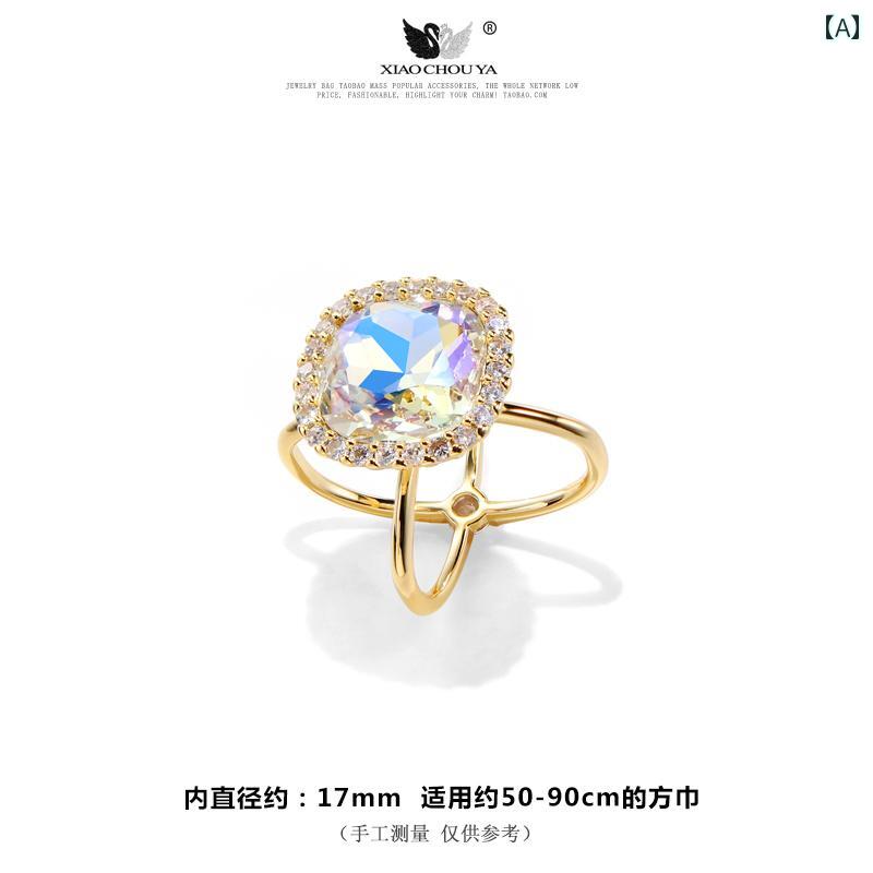 レディース アクセサリー スカーフ リング おしゃれ シンプル X 字型 バックル オーストリア ク ...