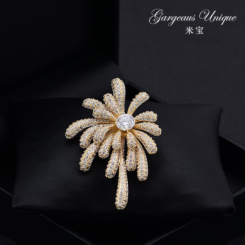 ジャケット レディース ブローチ おしゃれ 咲く 美しい ロマンチック 花火 ハイエンド コサージュピン バックル ギフト