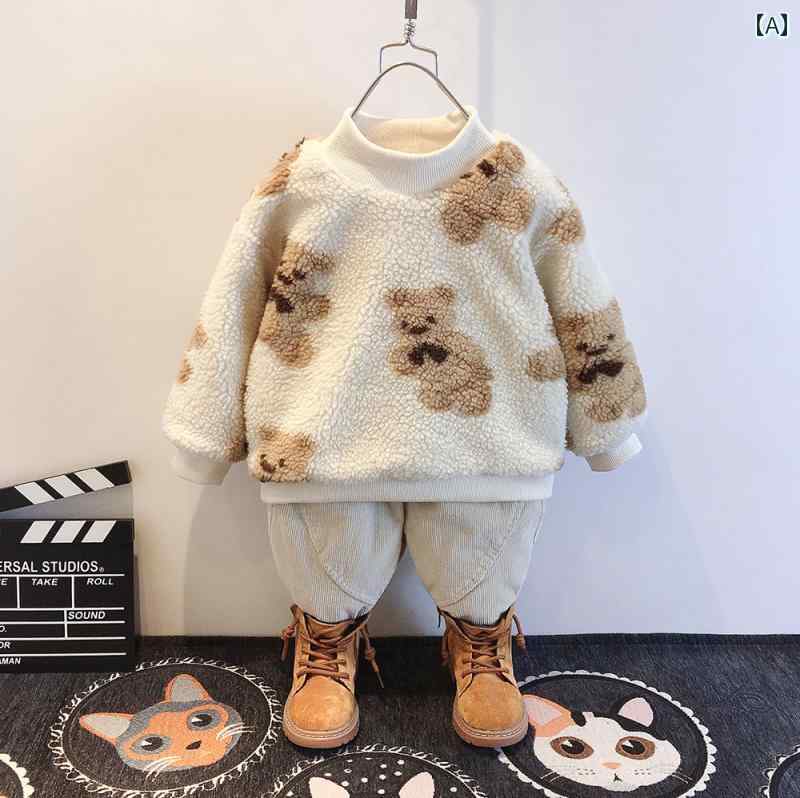 Other - ベビー フリーストレーナー 冬 キッズ ウェア 子供 厚手 ラウンドネック 熱 服 男の子 ラムズウール かわいい コート