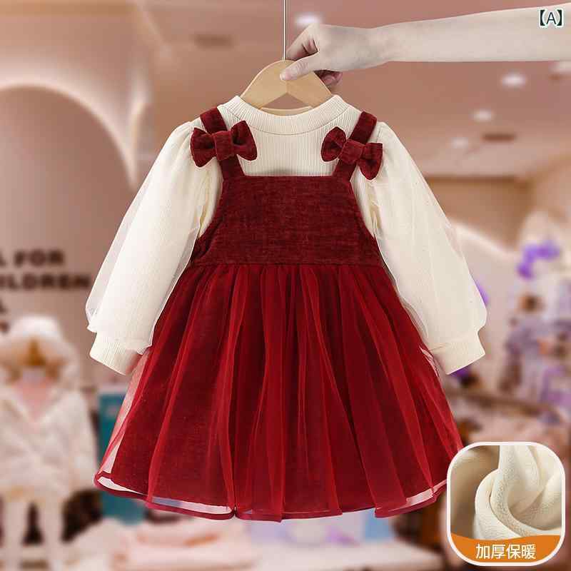スカート ドレス ガールズ お正月 服 ぬいぐるみ 冬服 おしゃれ 子供 サスペンダー ベビー 1歳 プリンセス お正月 服