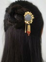 中国 エスニック レトロ 漢服 アクセサリー ビーズ 頭飾り ヘアコーム ヘアアクセサリー 小物 装飾品