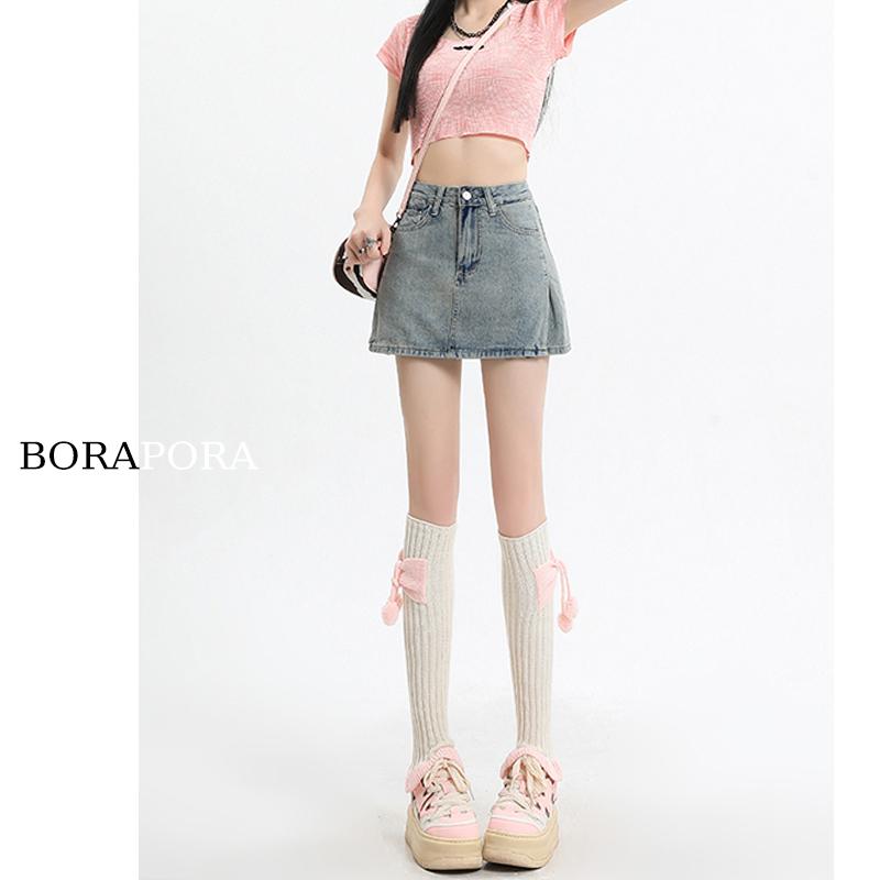 スカート デニムスカート レディース カジュアル ボトムス ハイウエスト 女性 夏 スリット a ライン ガールズ ヒップ カバー ショート