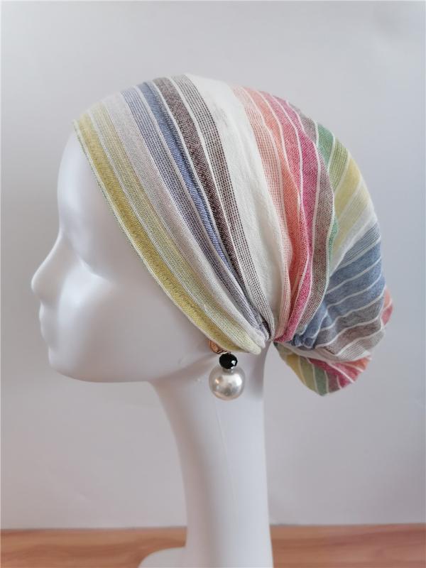帽子 エスニック レディース ターバン 帽子 ヘアアクセサリー 小物 装飾品 レインボー ボヘミアン カラフル