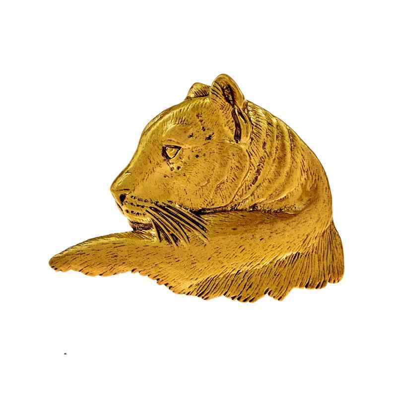 コート レディース ブローチ 卒業式 入学式 おしゃれ アメリカン レトロ 半 顔 タイガー ライオン 獣 ..