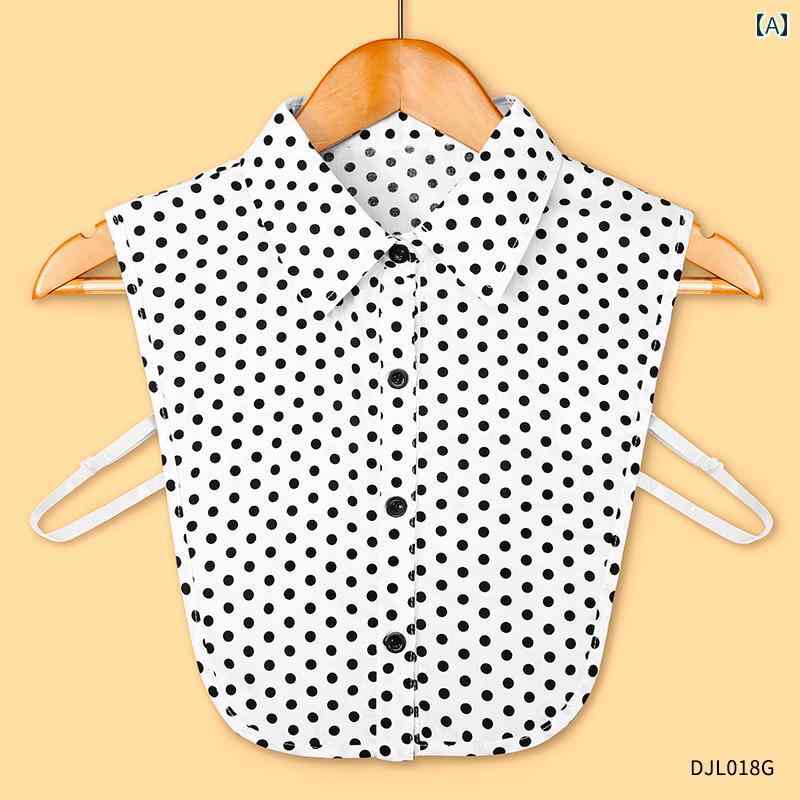 レディース フェイク カラー つけ襟 汎用性 高い 小さい ドット シャツ セーター ドール 白い インナー