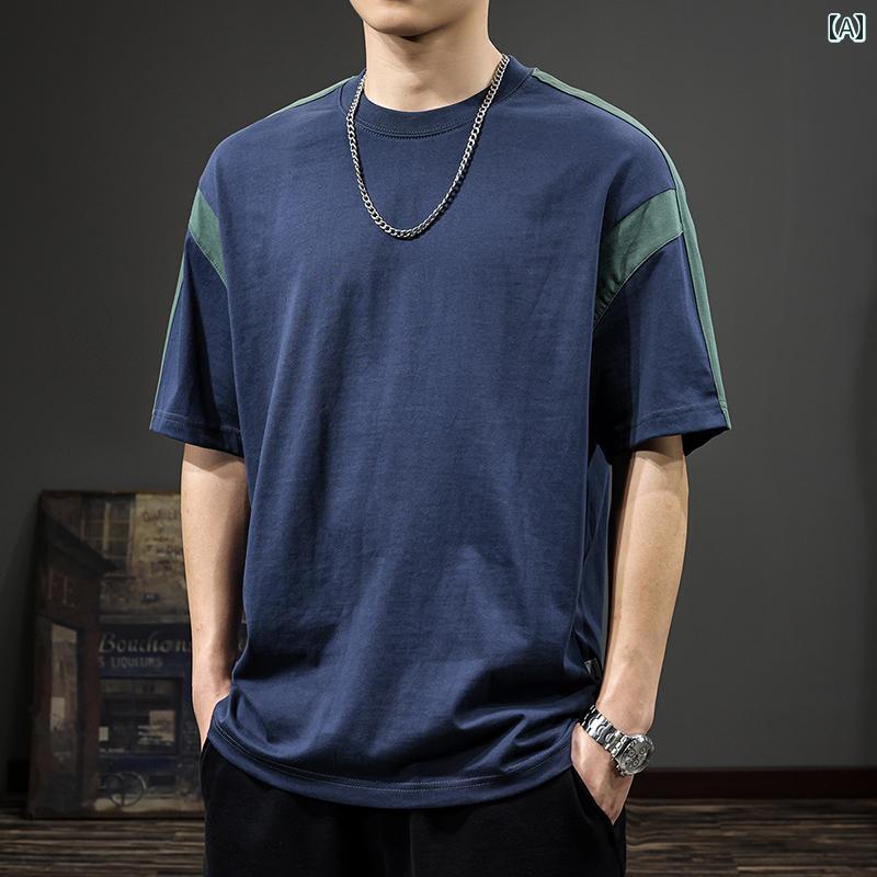 樂天商城 - Tシャツ アメカジ 半袖 夏 ゆったり 大きめサイズ ベーシック シンプル カジュアル ホームウェア トップス メンズ ファッション デイリー