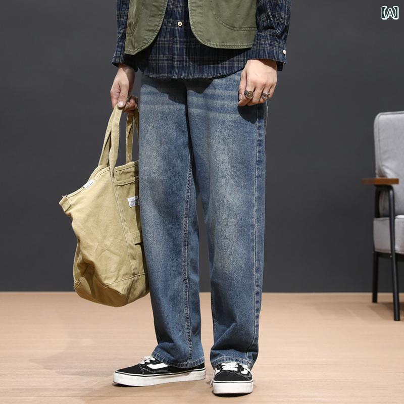 ジーンズ メンズ デニム ロングパンツ ストレート カジュアル ストリート おしゃれ 着やい 動きやい 快適 イベント レジャー アウトドア キャンプ ワーク 作業着 デイリー