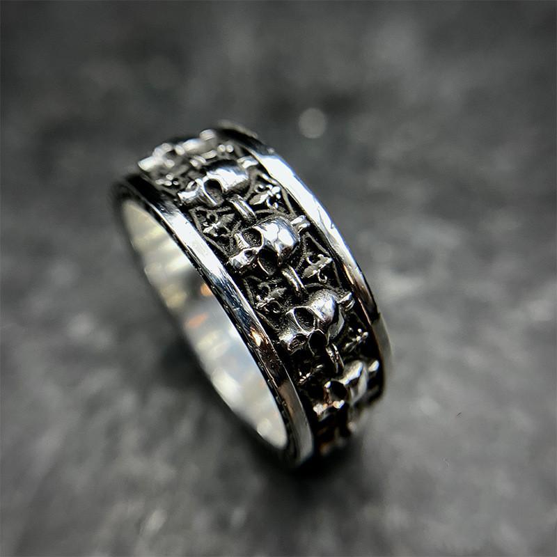 リング ジュエリー アメリカ インディアン スカル レトロ 指輪 オープン リング メンズ レディース アクセサリー オールシーズン