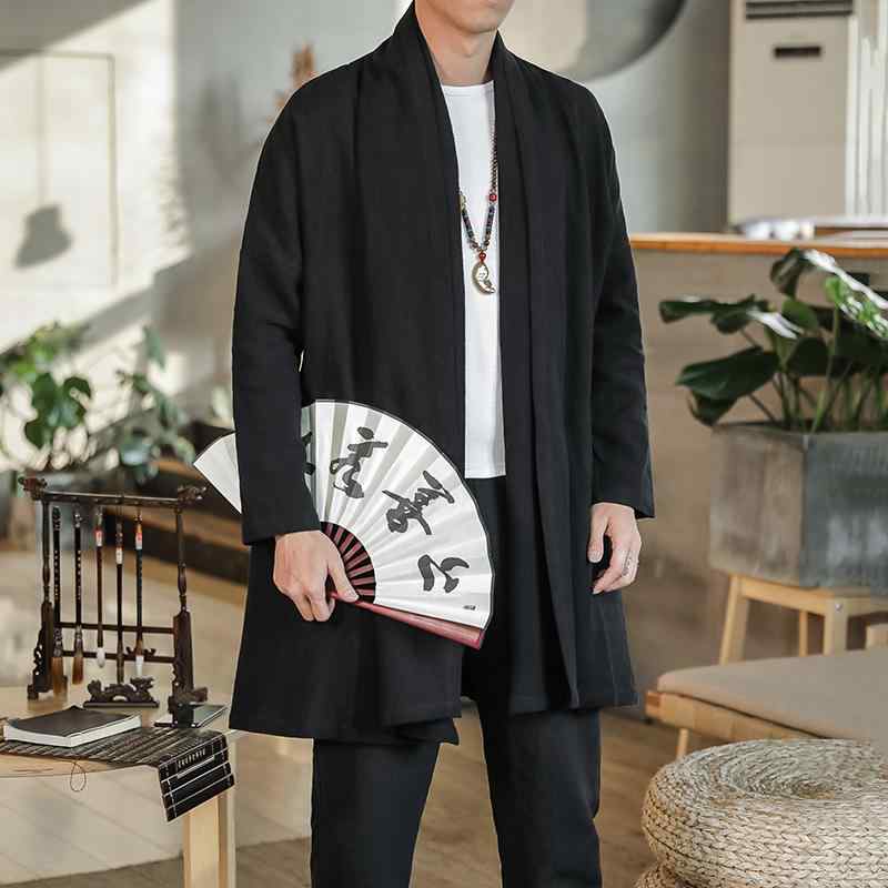 ジャケット メンズ 中国 唐 スーツ 漢服 中華風 紳士服 リネン マント レトロ 瞑想 服 道教 ローブ 綿 ガウン