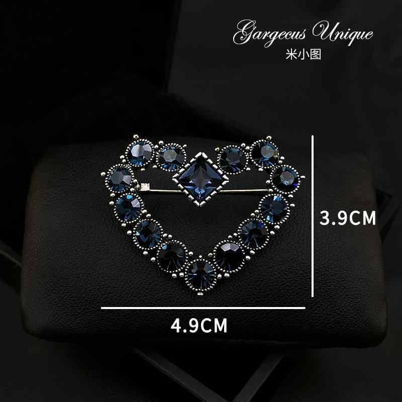 ブローチ ダーク グリッター エレガント レトロ ハート ネクタイ コサージュピン アクセサリー レディース ファッション 装飾品 ジュエリー