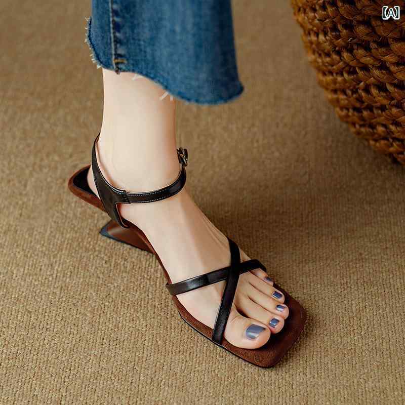 レディース 夏 ミュール サンダル おしゃれ 履きやすい スクエアトゥ 革 シェイプ ヒールストラップ 女..