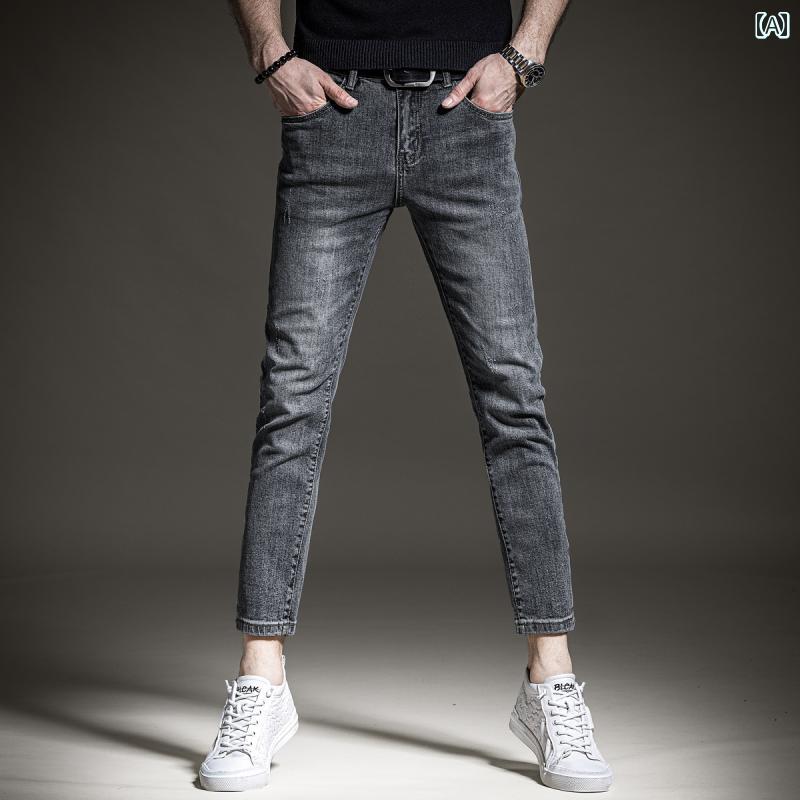 メンズ デニム ロングパンツ ストレート スリム カジュアル スタイリッシュ おしゃれ 快適 デイリー イベント レジャー アウトドア キャンプ