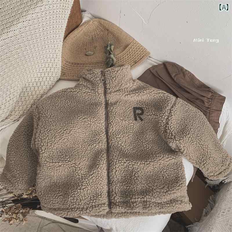 ジャケット 子供服 暖かい 子供 文字入り ラム ベルベット 裏起毛 厚手 暖かい メンズ レディース用 ベビー スタンドカラー コットンコート 冬服