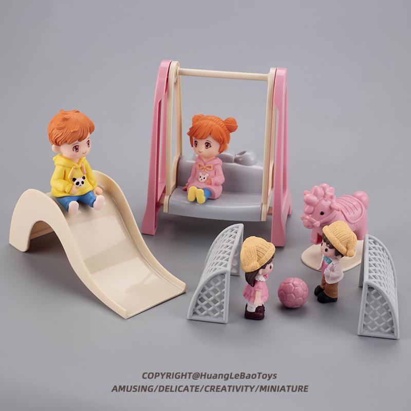 おまま 子供 遊園地 ミニチュア シミュレーション 滑り台 木馬 装飾 おもちゃ 設計 カラフル(3.0)