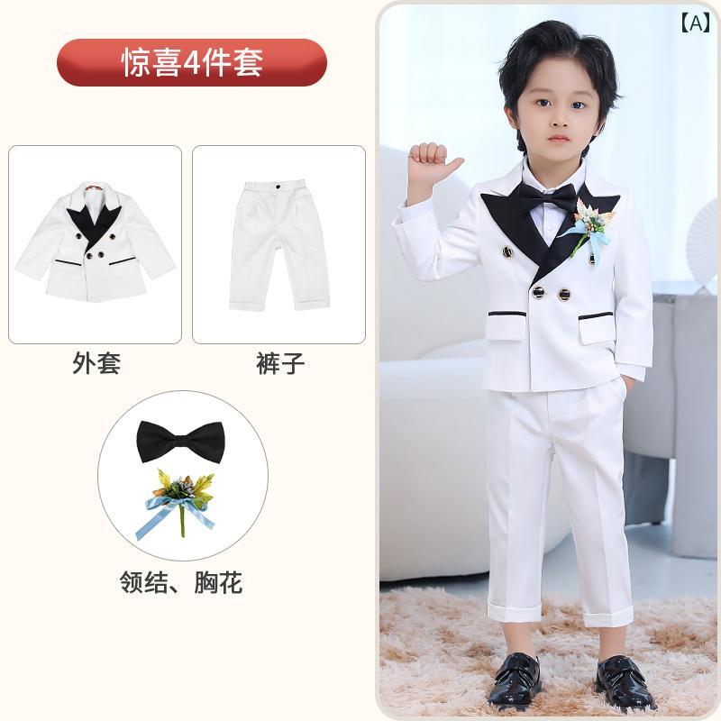 ドレス キッズ スーツ フォーマル 発表会 男の子 春秋 1歳 フラワーガール 白い 英国 子供 ホスト 衣装