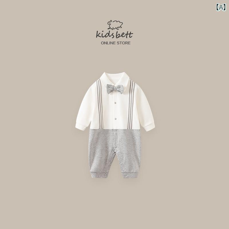 ドレス カバーオール ジャンプ スーツ 赤ちゃん 幼児 プレイスーツ かわいい ベビー 服 春服 新生児 男の子 満月 百日 紳士服 一歳 秋