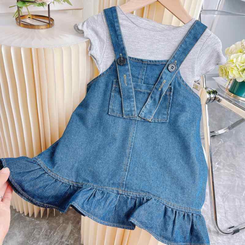 Other - ドレス スカート ワンピース かわいい キッズ ファッション 女の子 夏服 母娘 親子 着用 西洋 スタイル 女の子 半袖 Tシャツ 韓国 スタイル 子供
