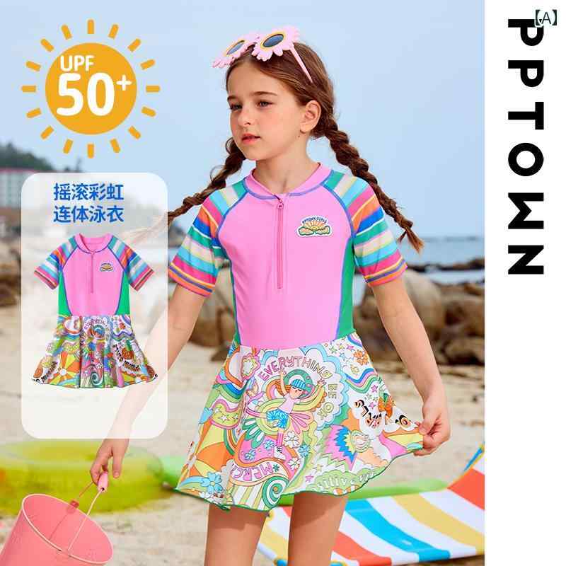 女の子 水着 キッズ 子供 夏 スイムウェア 半袖ワンピース かわいい おしゃれ 着やい 動きやい 速乾 韓..