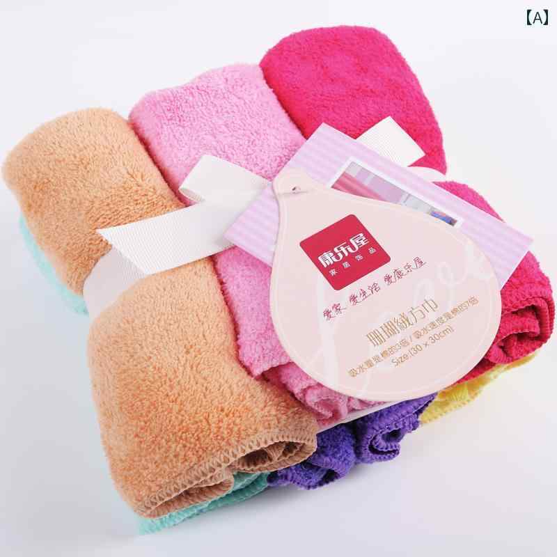 家庭 吸水性 コーラル 起毛 タオル スクエア ハンドタオル カービューティー キッチン 雑巾 ワイプクロ..