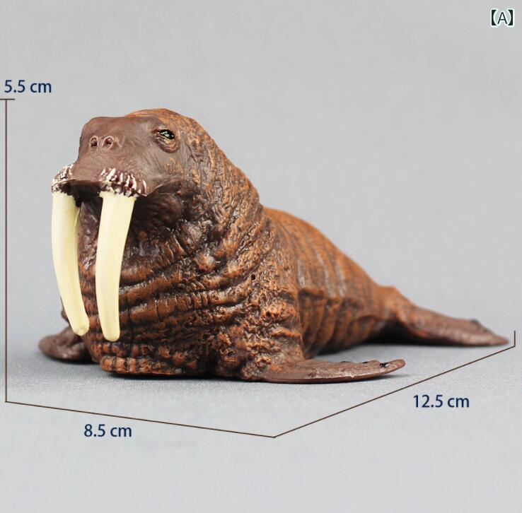 フィギュア 生き物 おもちゃ 動物 動物 玩具 子供 海中 静動物 プレゼント チック キッズ 海洋生物 セイウチ(4)