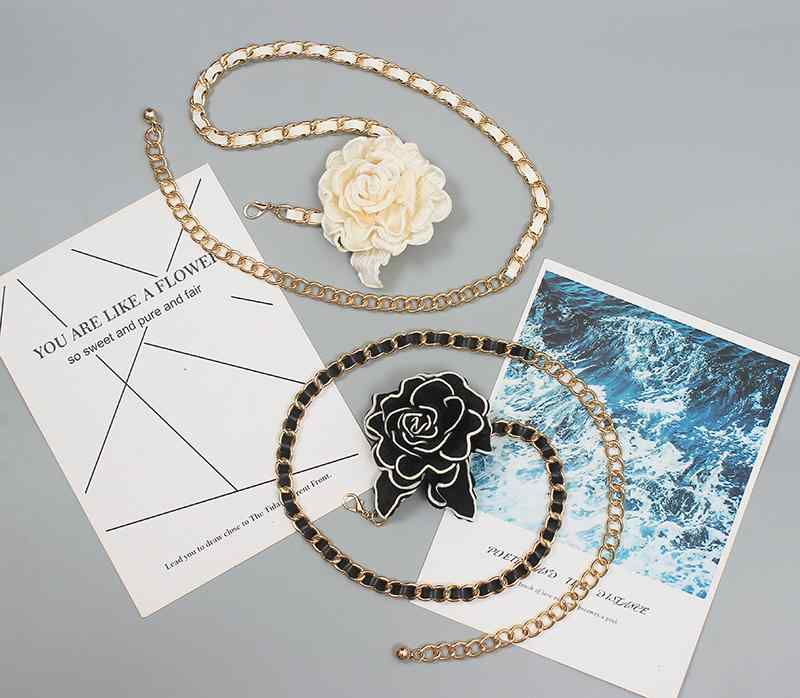 レディース 衣装 アクセサリー ウエスト チェーン レトロ スーツ ベルト パール チェーン フラワー 装..