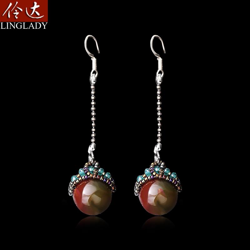 ピアス タッセル 人工 瑪瑙 花 雨 イヤー クリップ 変更 可能 レディース ファッション アクセサリー 装飾品 ジュエリー