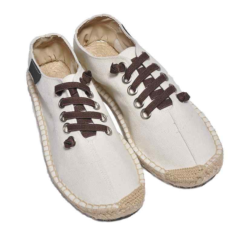 シューズ メンズ 中華風 紳士 布靴 ラウンドトゥ キャンバス カジュアル わらじ レトロ リネン 男性用 スリッポン