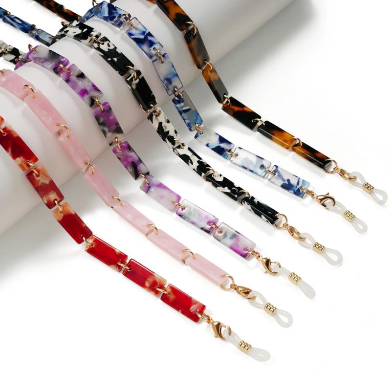 メガネ チェーン 風 メンズ レディース兼 ホルターネック アクリル板 ストラップ ネット ヒョウ柄 小物..