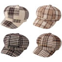 帽子 レディース 秋冬 チェック ベレー帽 レトロ 英国 ファッション キャスケット キャップ ファッション