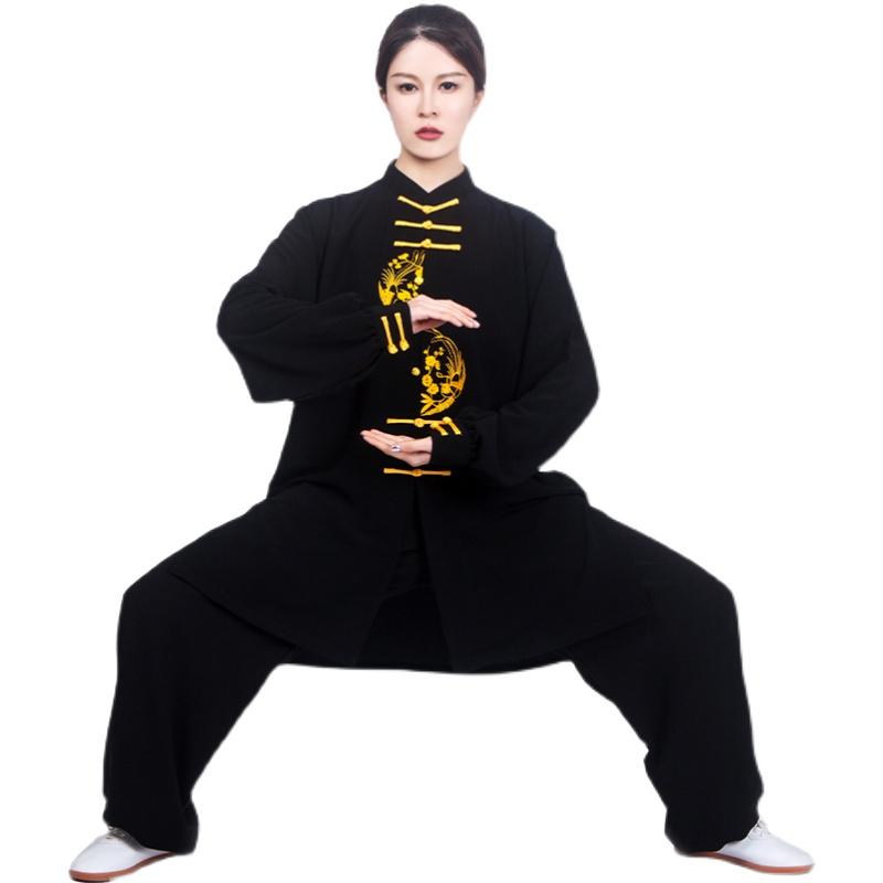 カンフーウェア スポーツウェア トレーニングウェア パフォーマンス衣装 夏 レディース メンズ 太極拳 練習服 武術服 弾力性 綿素材 中長丈 メンズ レディース兼