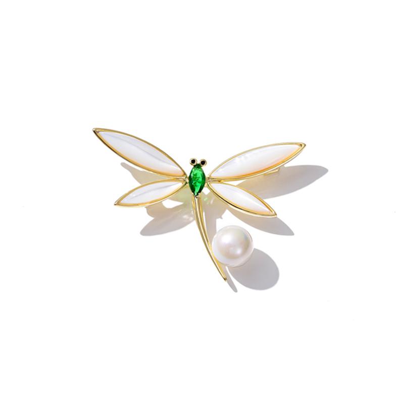 ブローチ 入学式 卒業式 レディース フレンチ イン ピン スーツ セーター 装飾 トンボ アンチ パール ..