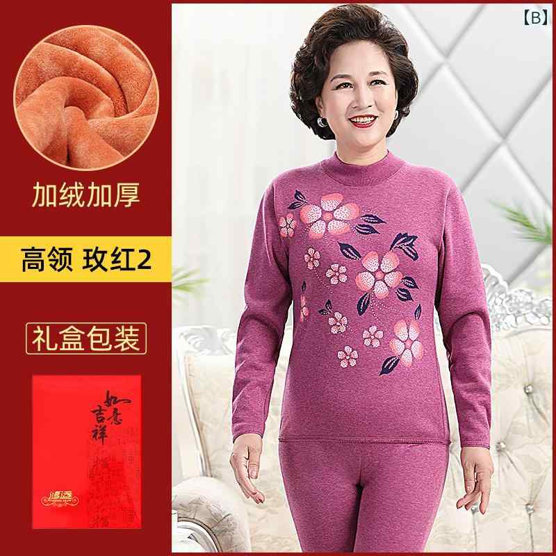 セキュアデポのレディース メンズ 保温 下着 厚手 起毛 秋冬 大きめサイズ ゆったり 防寒 ハイネック 花｜アングル2