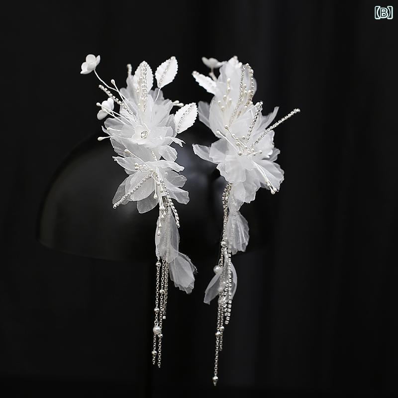 ウエディング 花嫁 ヘッドドレス ヘアピン ヘアアクセサリー 結婚式 髪飾り イヤリ...