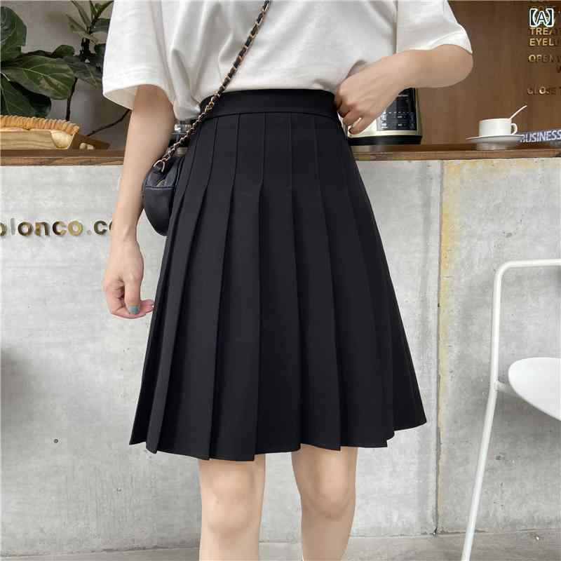 レディース 夏 大きいサイズ プリーツスカート ミモレ丈 ウエスト ゴム 着痩せ a ライン スカート JK ミドルスカート