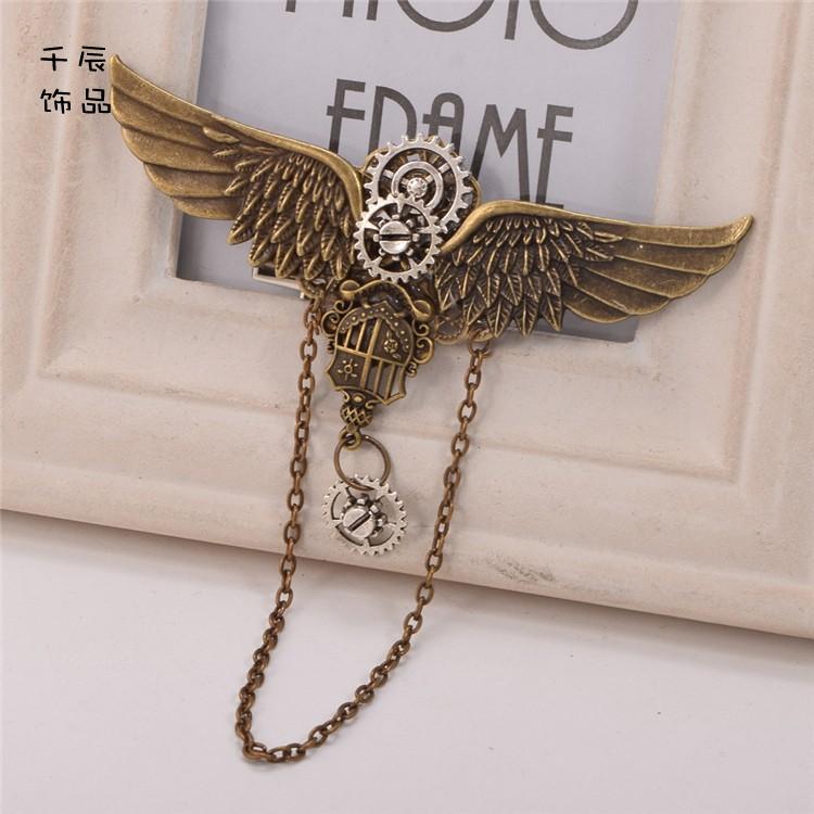 ブローチ 中世 スチームパンク アクセサリー 雑貨 ゴシック ロリータ ギア メカニカル ギア ヘアピン ブローチ 装飾品