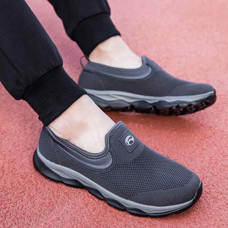 メンズ 秋 カジュアル ウォーキング シューズ 高齢者 シューズ ワン ステップ メッシュ 軽量 ソフト ソール 通気性 ダッド シューズ