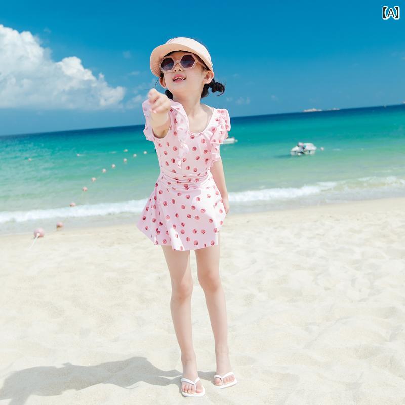 夏 水着 キッズ リゾート プール ビーチ 水泳 水遊び 子供用 スイムウェア 女の子 ワンピース スカート かわいい プリンセス ベビー 温泉 おしゃれ 快適