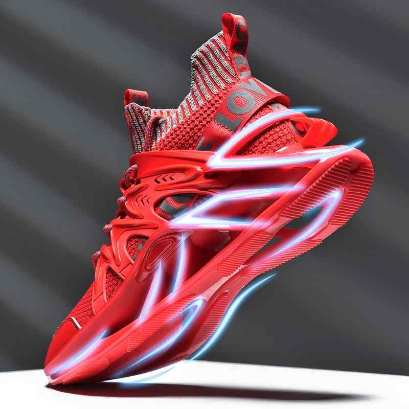 カジュアル シューズ おしゃれ メンズ 紳士靴 冬 ブレード ランニングシューズ マラソンシューズ マラソン 中学生 メンズ 赤 スポーツシューズ