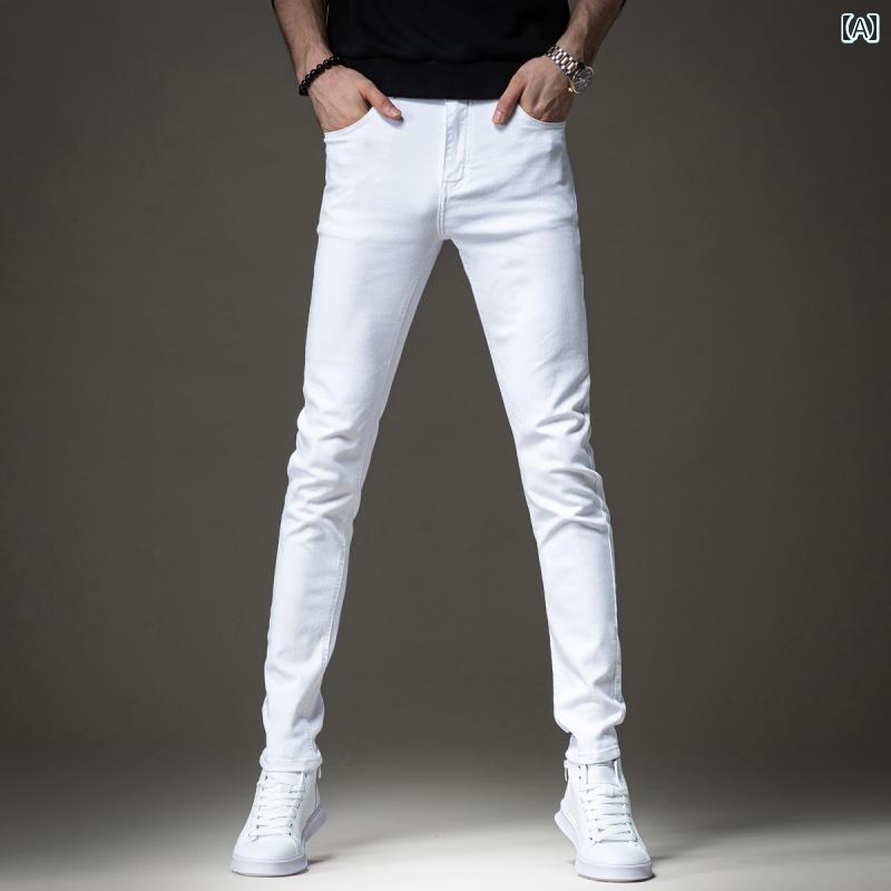 メンズ デニム ロングパンツ 夏 ストレート スリム 薄手 カジュアル スタイリッシュ おしゃれ 快適 デイリー イベント レジャー アウトドア ツーリング