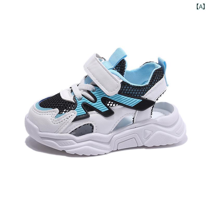 夏 サンダル キッズ 男の子 運動靴 靴 女の子 子供 春秋 メッシュ シューズ 通気性 ハーフ ランニング 下駄