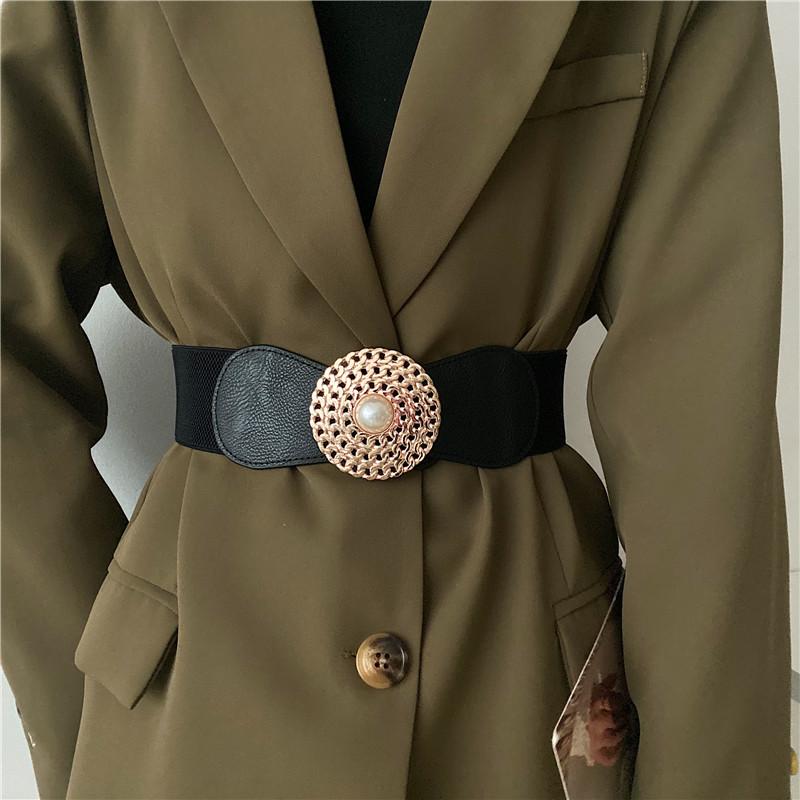 スカート レディース ベルト ワイド ストレッチ パールベルト 女性 コルセット プレミアム スーツ ガー..