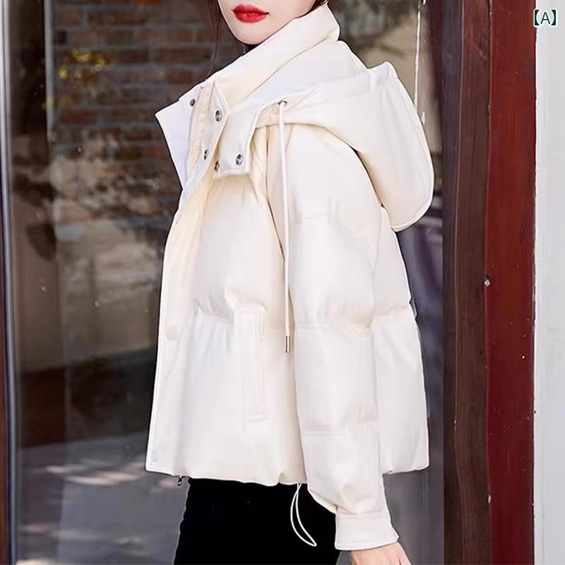 秋冬 レディース レザー素材 フード ギャル風 シンプル かわいい おしゃれ インスタ映え デートコーデ モテ服 ヒップポップ ガーリー ..