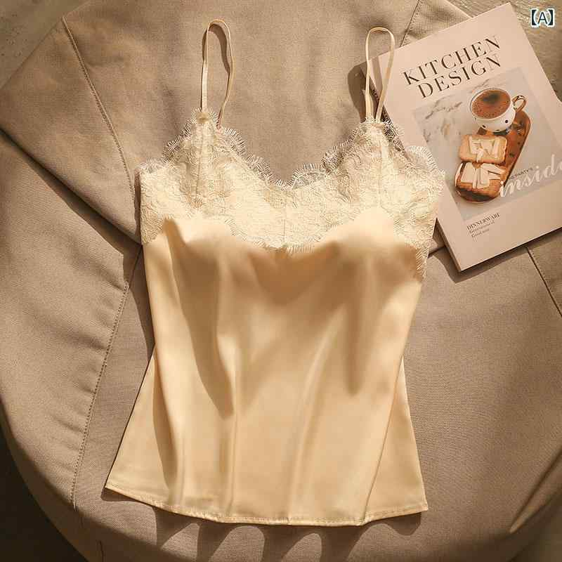 レディース 夏 パット付レース キャミソール モテ服 セクシー レイヤード インナー かわいい おしゃれ トップス 韓国 フェス パーティー レジャー デート アップ