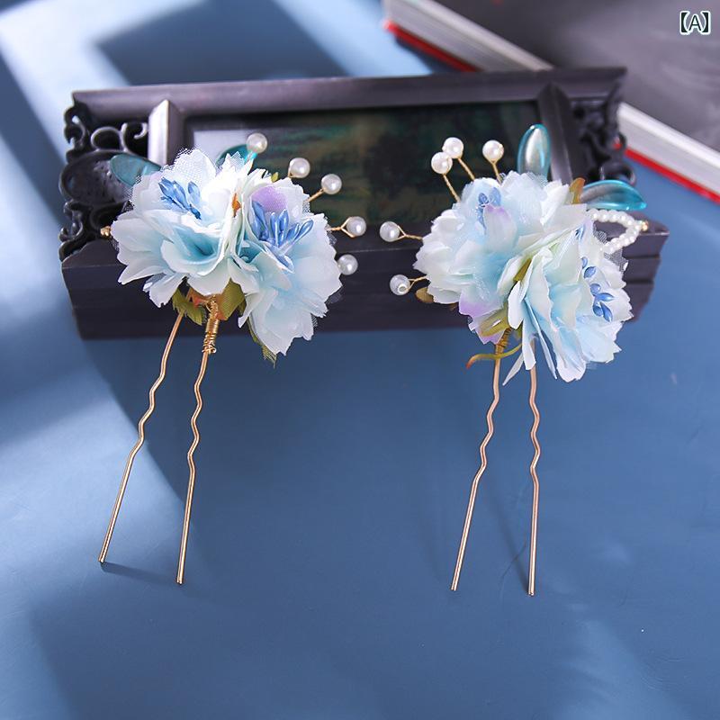 レトロ 女の子 漢服 チャイナ風 フェアリー ヘアピン 衣装 装飾品 髪飾り コーム ヘアアクセサリー セット