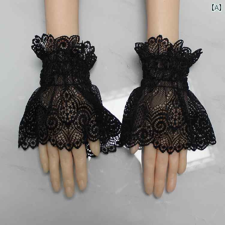 つけ袖 レース おしゃれ UVケア レディース レディース ファッション フェアリー レース フェイク スリ..