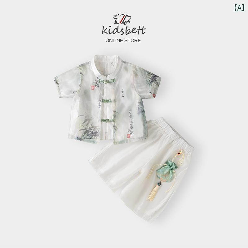 ドレス トップス パンツ ベビー キッズ セットアップ かわいい 幼児服 男の子用 サマー スーツ 男の子 1歳 半袖 ショート 子供用 夏服