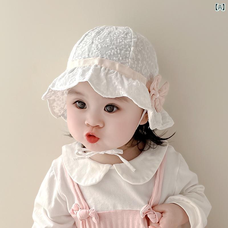 Hats - ベビー 帽子 サンハット 女の子 春 幼児 リボン 日よけ フィッシャーマン ハット バケット ハット
