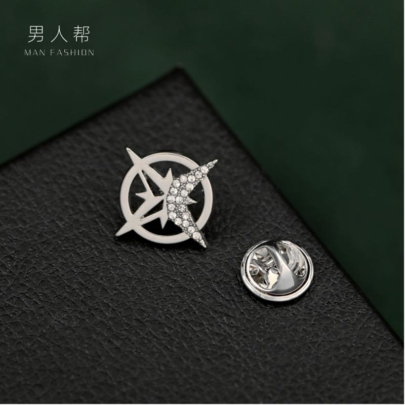 ブローチ 襟ピン 胸飾り メンズスーツ メタルカラー ニードル ファッション アクセサリー バッジ ピンバッジ